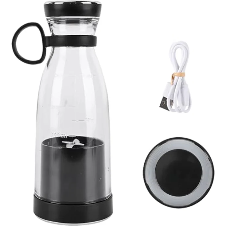 shop'n smile ideoon Smoothie-Maker, mobiler Vitamin-Kick Mixer mit Akku, 120 W, 300 ml, Schwarz, für Fitness und unterwegs – Bild 2