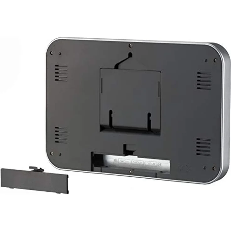 Optus digitale Wanduhr MyTime MC LCD Wand Tischuhr 225x150mm mit Thermometer, silber – Bild 5