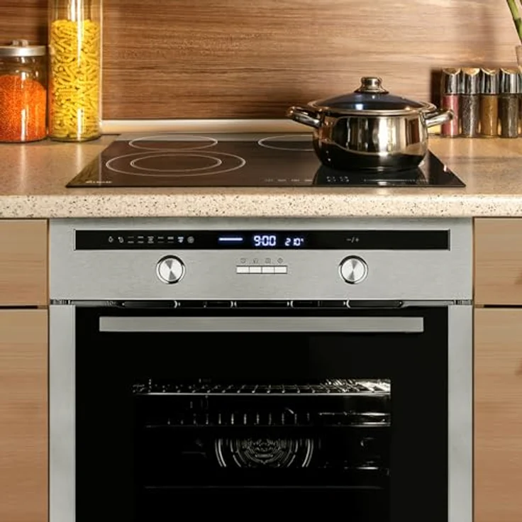 KKT KOLBE Autarkes Herdset 60cm mit Einbaubackofen EB8013ED, Kochfeld CH5901RL, Drehspieß, Kerntemperaturfühler, Grill, Heißluft, Teleskopauszüge, Automatik-Timer - SET8013CH59RL – Bild 2