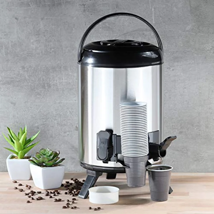 Haushalt International Getränkespender mit Ausgießer, 9l, Auslaufahn, Edelstahl, 1800 Watt – Bild 2