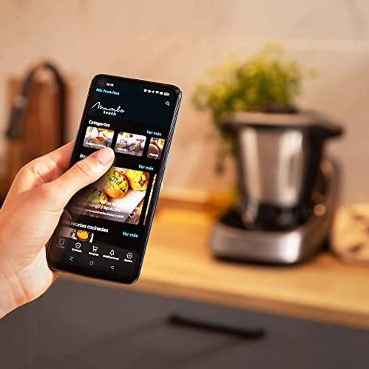 Cecotec Mambo 11090 Multifunktions-Küchenmaschine, 1600 W, 37 Funktionen, APP, Waage und Krug 3, Liter Edelstahl, geeignet für Spülmaschine, Rezept Zubehör, 4341, Schwarz – Bild 4