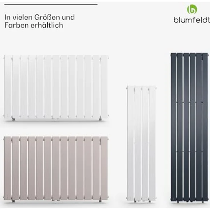 Blumfeldt Flachheizkörper Vertikal, 733 Watt Design Badheizkörper mit Thermostat, sparsamer Warmwasser Wandheizkörper für Badezimmer & Wohnzimmer – Bild 5