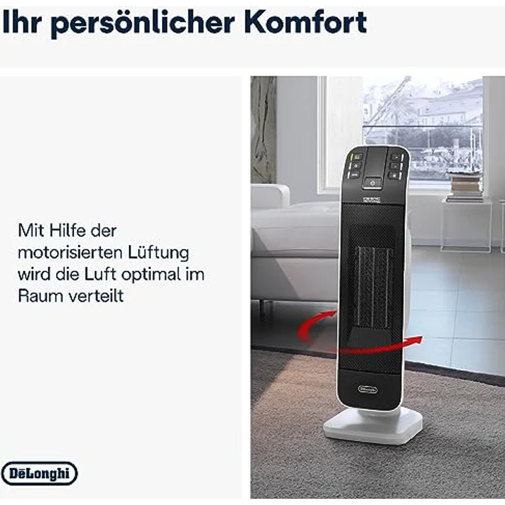 De'Longhi HFX65V20 Keramikheizer (2000 W) schwarz-grau, Heizlüfter – Bild 4