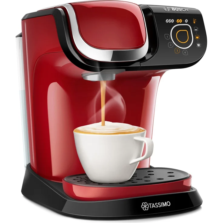 Bosch Hausgeräte TAS6503 Tassimo My Way 2 Kapselmaschine, über 70 Getränke, Personalisierung, vollautomatisch, BRITA Wasserfilter, 1500 W, rot – Bild 1
