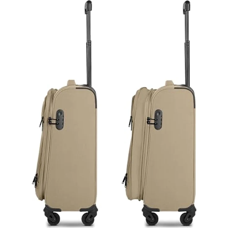 SMARTBOX Weichgepäck Kabinen-Koffer für Damen & Herren | Kleiner Cabin-Trolley 36 x 23 x 57 cm | leichte 2,6 kg | erweiterbar mit Dehnfalte | 4 Rollen & Zahlenschloss (Edition 04) – Bild 2