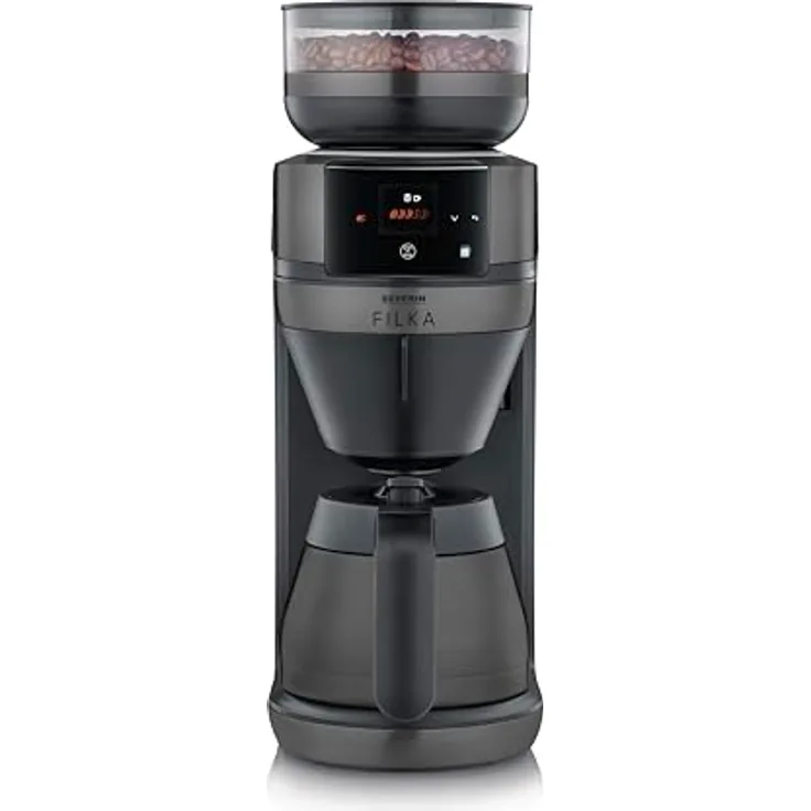 Severin FILKA 2.0 Kaffeemaschine mit Mahlwerk, 1,1l Kaffeekanne, Papier- und Permanentfilter 1x4