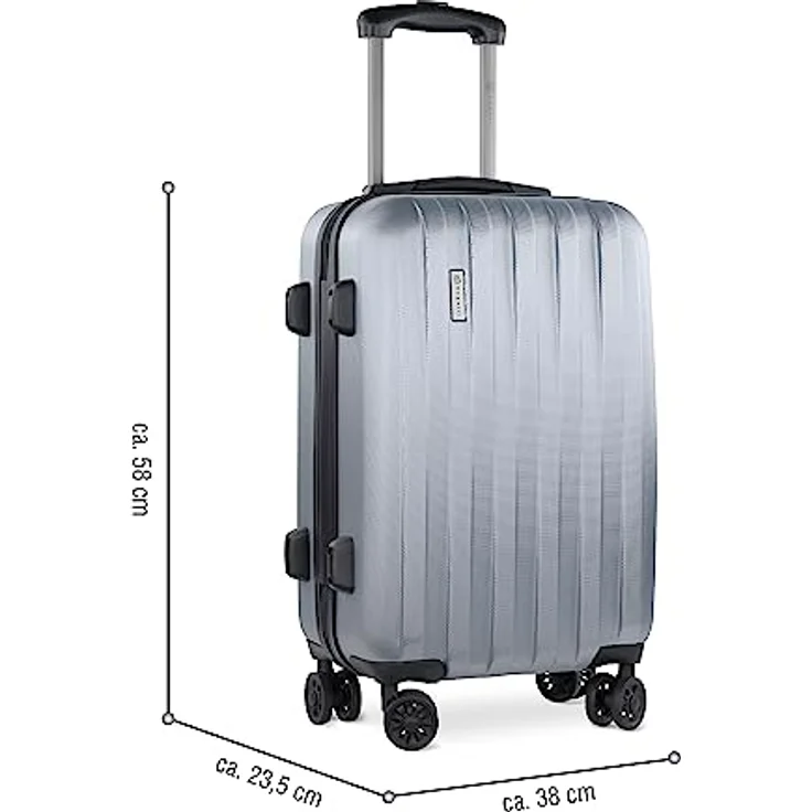 Bugatti Lima Hartschalenkoffer 58x38x23,5 cm, 33,8L, 4-Rollen mit TSA-Schloss, Silber – Bild 2