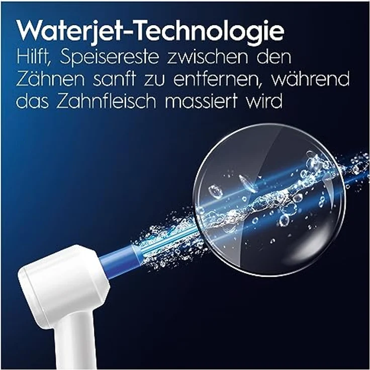 Oral-B Oral Health Center Munddusche, 2 Ersatzdüsen, Zahnzwischenraumreiniger für sanfte Zahnreinigung & gesünderes Zahnfleisch, mit Oxyjet-Technologie, 5 Druckstufen für Zahnpflege, weiß/blau – Bild 5
