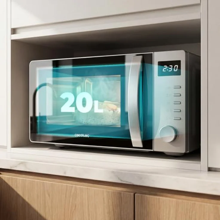 Cecotec Proclean 5005, Solo-20l-Mikrowelle mit 700 W, 3DWave-Technologie, eingebaute Uhr und Timer – Bild 2
