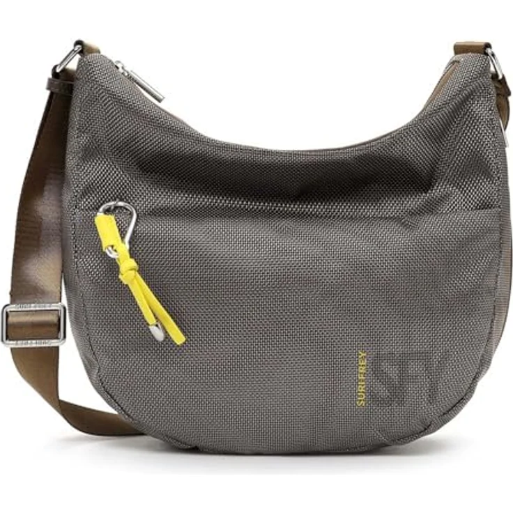 Suri Frey SFY SURI Sports Marry, Handtasche aus Feinsynthetik in Nylon-Optik, beige mit Logo-Prägung und Reißverschluss – Bild 1
