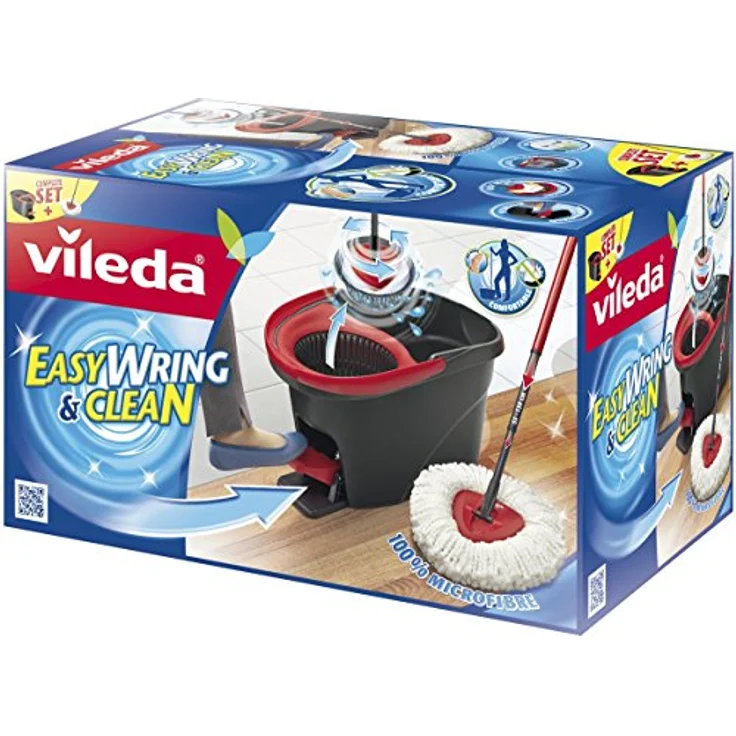 Vileda EasyWring & Clean Komplett-Set (Wischmop und Eimer sowie extra Classic Ersatzkopf) – Bild 2