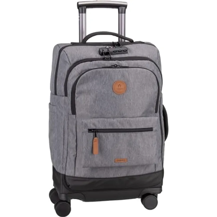 Cabaïa Trolley Soft Suitcase, 4 Rollen, IATA Bordgepäckmaß, Platz für A4-Unterlagen, Flaschenhalterung, Small One Size