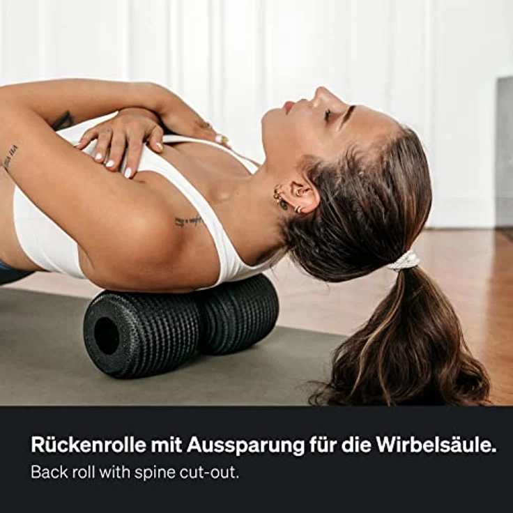 Blackroll Faszienrolle Twin, Massagegerät für Rückenmassage, Carbon-Optik, Schwarz – Bild 4