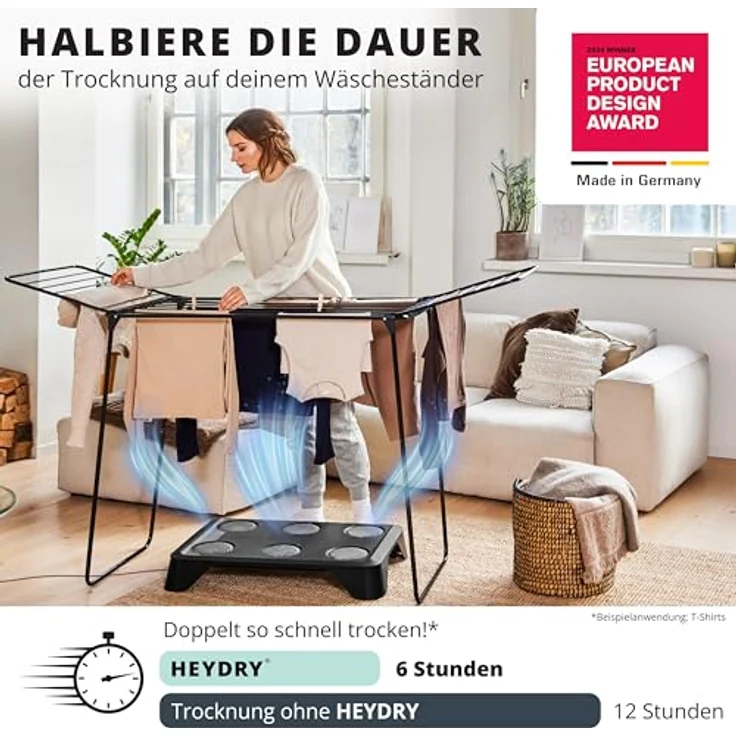 TOSA HEYDRY Wäschetrockner für Wäscheständer, schnell, platzsparende Trockner-Alternative in schwarz – Bild 2