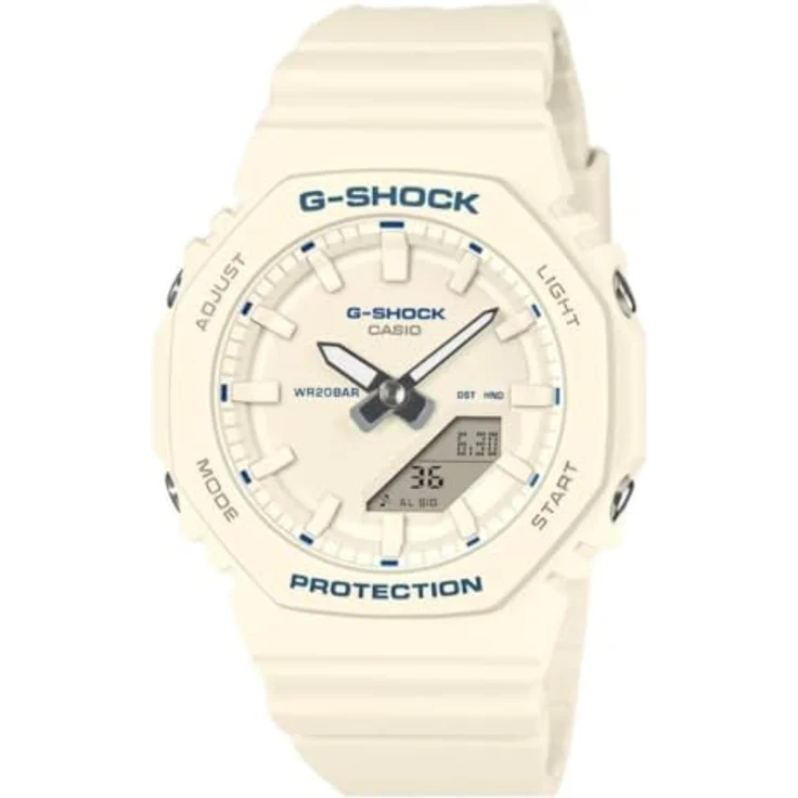 Casio G-SHOCK Damenuhr GMA-P2100BA-7AER, analoges und digitales Display, weißes Harzgehäuse, wasserdicht bis 20 bar, mit Stoppuhr und Alarm – Bild 1