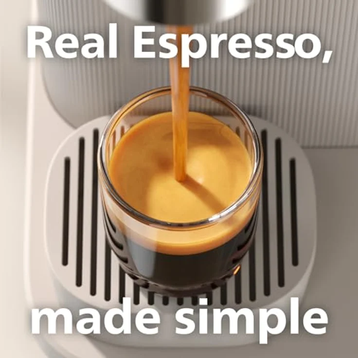 PHILIPS baristina Espressomaschine BAR302/20 mit Mahlwerk für ganze Bohnen, 16 bar Pumpendruck, Naturweiß/Eschenholz – Bild 6