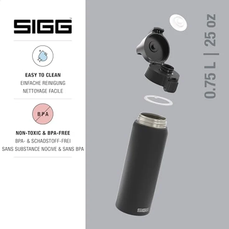 SIGG Trinkflasche Shield One Black 0,75L, schwarz – Bild 4