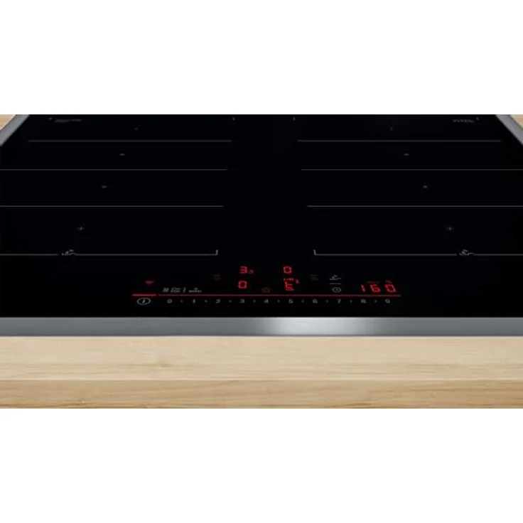 Bosch PXX645HC1E Serie 6 Smartes Induktionskochfeld (autark), 60 cm breit, Freie Platzwahl, 28 cm große Induktions-Kochzone, Umlaufender Rahmen, Kochfeldbasierte Haubensteuerung – Bild 4