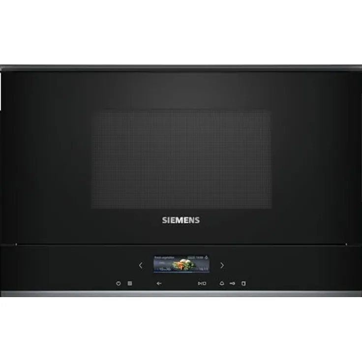 Siemens BF722R1B1 iQ700 Einbau-Mikrowelle, Schwarz, cookControl7 - Automatikprogramme, humidClean Plus - Innenraumreinigung, cookControl Plus - für beste Ergebnisse, TFT-Full-Touchdisplay
