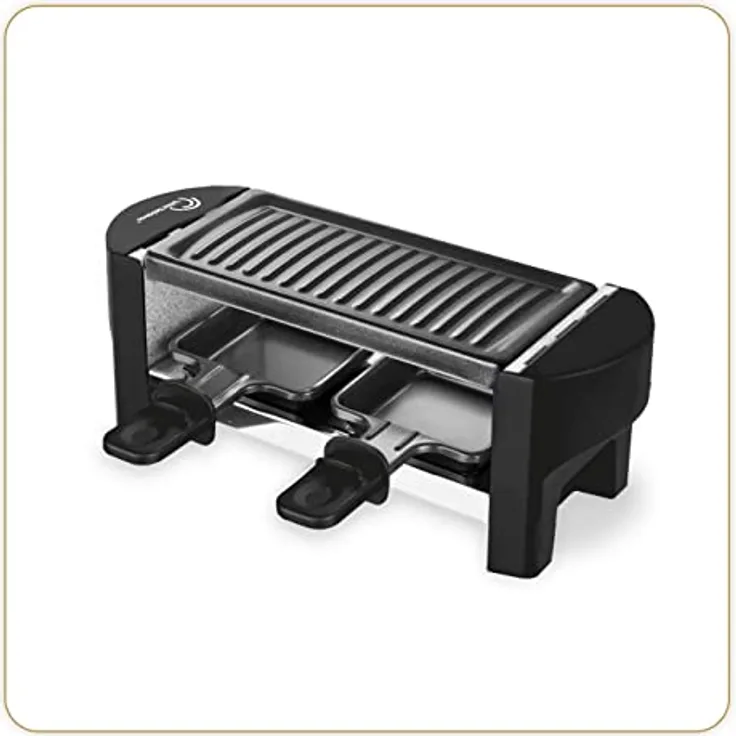 LITTLE BALANCE 8559 Black Jura 2 Raclette 1 oder 2 Personen, Antihaftbeschichtung, 1 oder 2 Personen, 320 W, schwarz