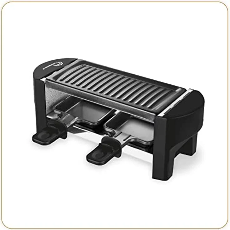 LITTLE BALANCE 8559 Black Jura 2 Raclette 1 oder 2 Personen, Antihaftbeschichtung, 1 oder 2 Personen, 320 W, schwarz – Bild 1