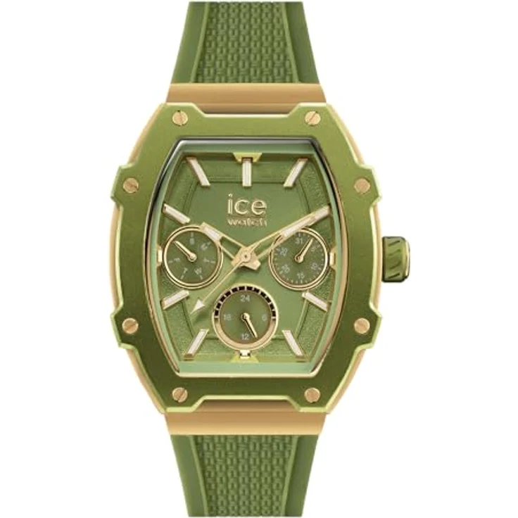 ICE-WATCH Ice Gold Forest Damenuhr mit Silikonarmband - Grünes Zifferblatt, 24-Stunden-Anzeige, leuchtende Zeiger – Bild 1