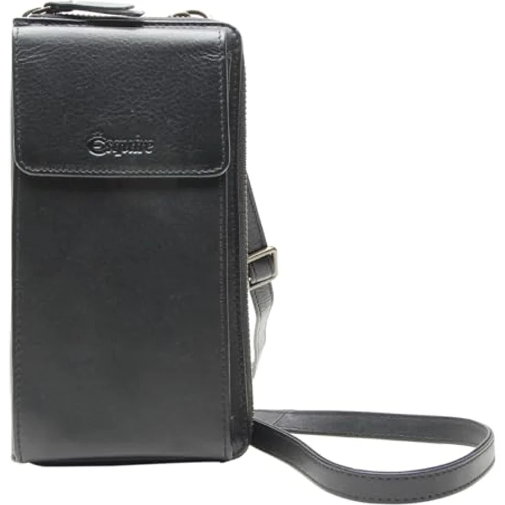 Esquire Peru Handytasche, Leder mit 16 Kreditkartenfächern, 10 cm, schwarz – Bild 1