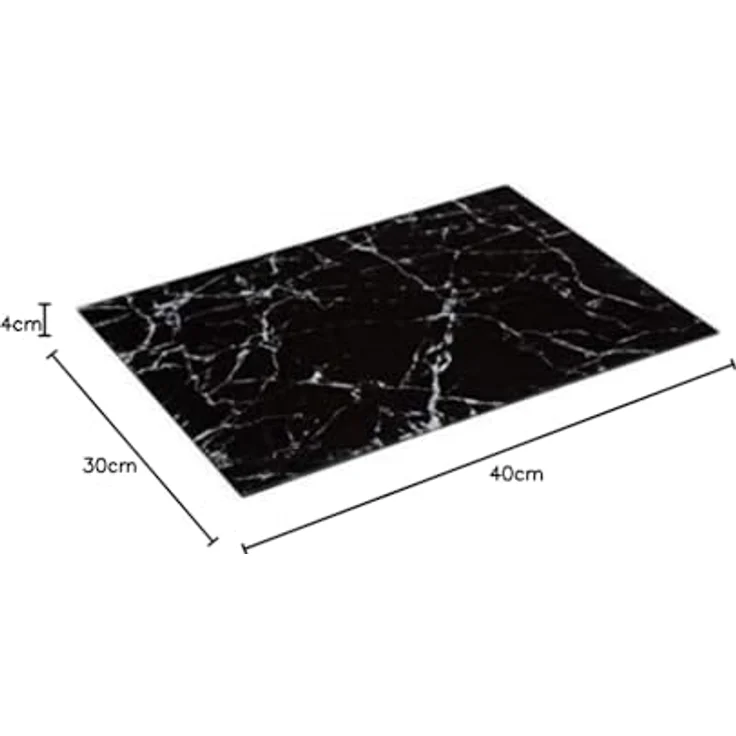 Schneidebrett aus Glas mit Marmor-Muster, schwarz, 30 x 40 cm – Bild 6