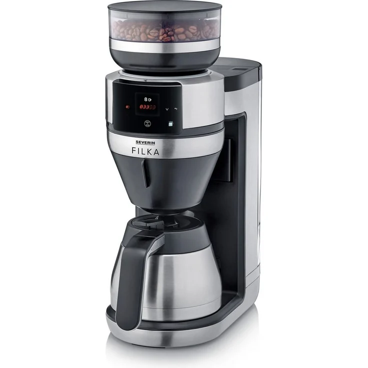 Severin Kaffeemaschine mit Mahlwerk KA 4853 FILKA, 1,4l Kaffeekanne, Papierfilter 1x4, in Silber – Bild 1