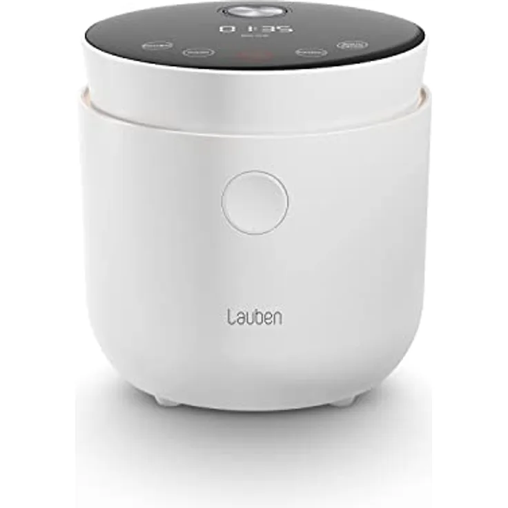 Lauben Low Sugar Reiskocher Rice Cooker mit Low-Sugar-Funktion, Fassungsvermögen 1,5l, verzögerter Start, Warmhalten, Innenbehälter spülmaschinengeeignet, Antihaftbeschichtung (White)