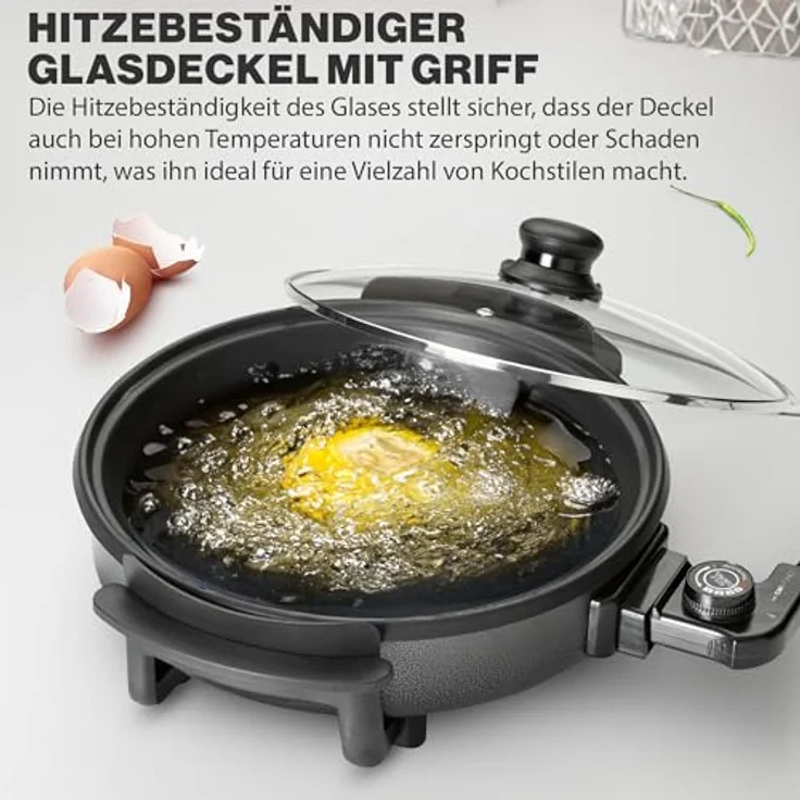 Clatronic PP 3401 Partypfanne zum Kochen, Braten, Dünsten, Auftauen und Warmhalten, 1550 Watt – Bild 5
