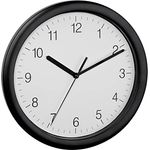 TFA Dostmann Analoge Wanduhr, 60.3064.01, modern, leises Sweep-Uhrwerk, Küchenuhr, Bürouhr, schwarzer Rahmen, (L) 254 x (B) 254 x (H) 34 mm