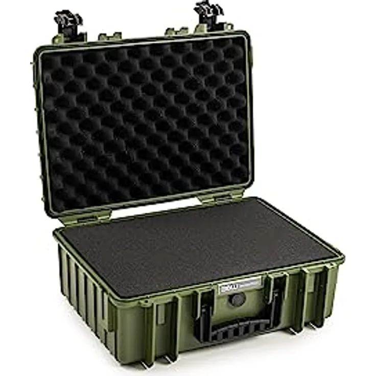 B&W International GmbH B&W Transportkoffer Outdoor Typ 5000 Bronze-grün mit Würfelschaum - wasserdicht nach IP67 Zertifizierung, staubdicht, bruchsicher und unverwüstlich