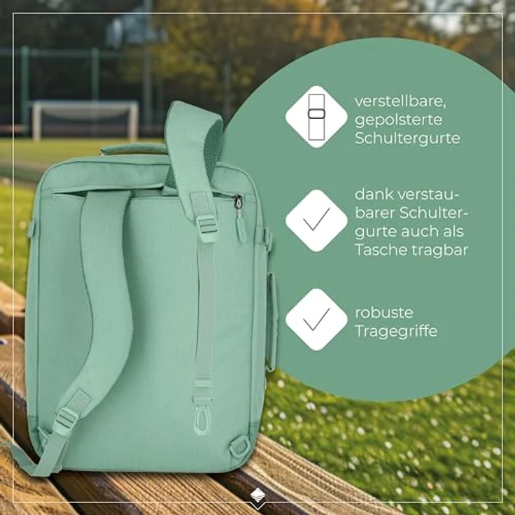 travelite KICK OFF Freizeitrucksack, geräumiger Rucksack für Sport und Freizeit, Handgepäck geeignet, Polyestergewebe, Schwarz mit Akzenten – Bild 5