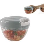 Cheffinger Zerkleinerer Multischneider Zerkleinerer Manuell Hacker Zerkleinerer Gemüse, Robust | Rostfrei | Hygienisch | Pflegeleicht | Spülmaschinenfest