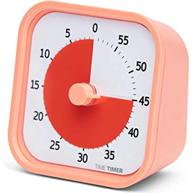 Time Timer Home MOD - 60 Minuten Visueller Timer Home Edition für Kinder – Homeschooling, Timer für Schultisch, Bürotisch und Meetings mit lautlosem Betrieb, TTM9-HDO-W – Bild 1