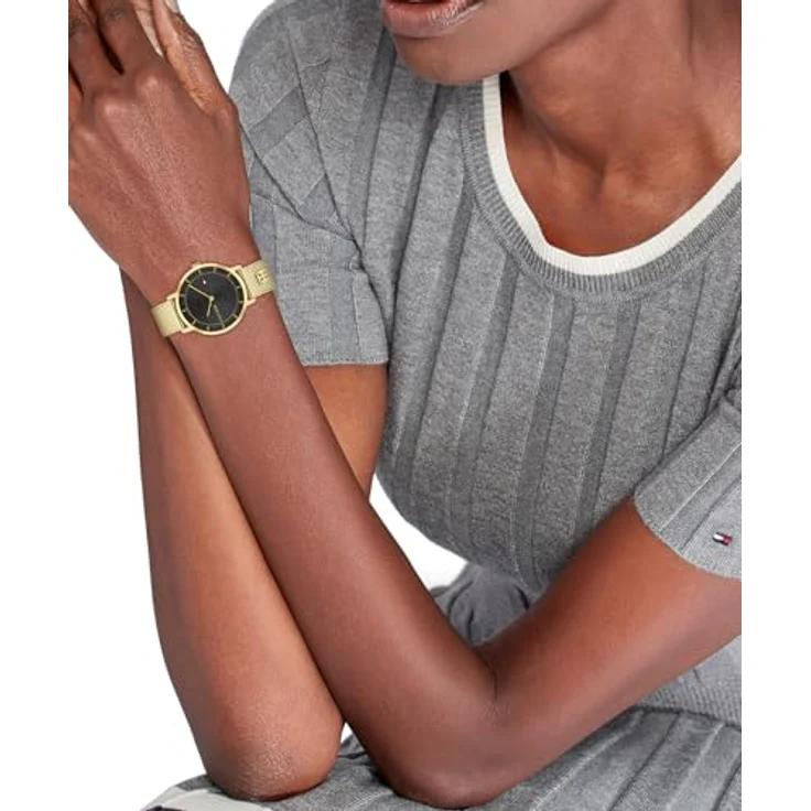 Tommy Hilfiger Tea Uhr Gold und Schwarz, 35 mm, Quarzuhrwerk, für Damen – Bild 5