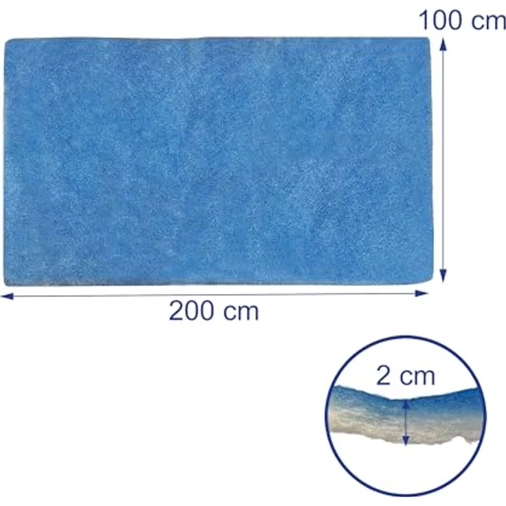 Relaxdays Dunstabzugshaube Filter 1x2m, universeller Einwegfilter aus 100% Polyester, weiß/blau – Bild 4