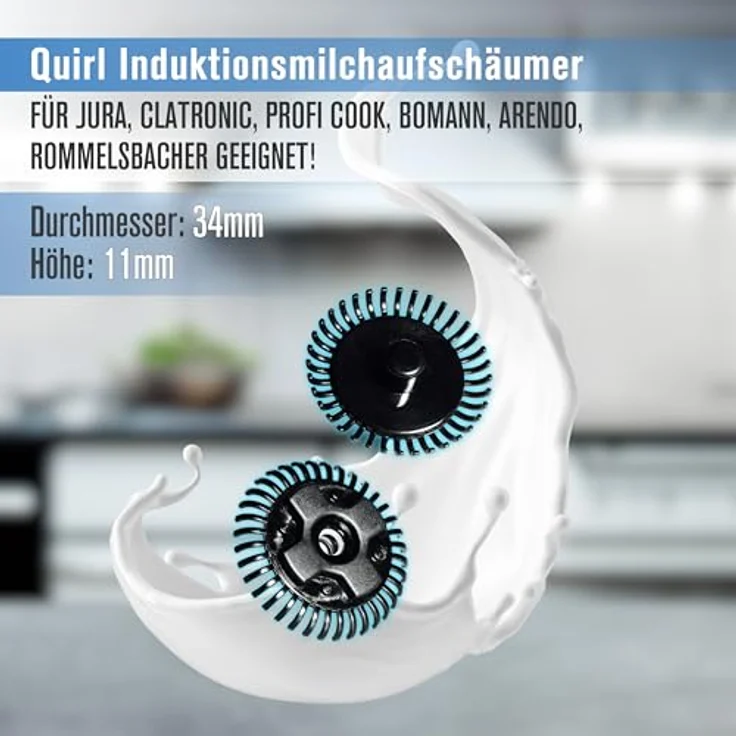 3x Piebert Quirl 39179 für Induktionsmilchaufschäumer kompatibel mit Clatronic MS3326 MS3511 Springlane Mia Arendo 722302704 Jura 70920 Rommelsbacher MS650 Bomann MS361 MS376 Profi Cook PC-MS 1032 – Bild 2