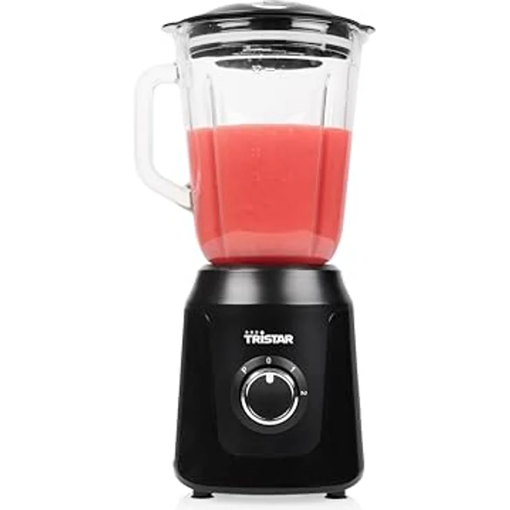 Tristar Standmixer BL-4482, 1 L Mixbehälter aus Glas, 2 Geschwindigkeitsstufen, Pulsfunktion zum Zerkleinern von Eis, 350 W, schwarz – Bild 1