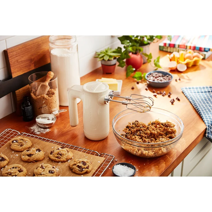 KitchenAid 5KHMB732EAC Handrührer-Akku mit 7 Geschwindigkeitsstufen, 16W, kabellos, Kunststoff, crème, Serie: 5KHMB732 – Bild 7