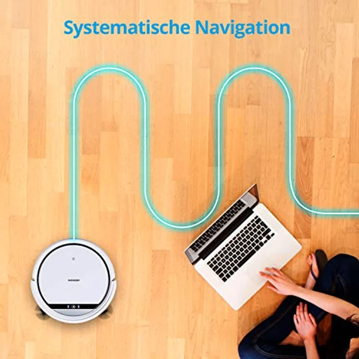 Medion MD 19510 Saugroboter mit Wischfunktion und systematischer Navigation (Modell 2020, Gyro, 90 Min. Laufzeit, bis zu 100qm, für Hartböden, Teppiche, Fliesen, Laminat, Tierhaar optimiert, MD 19510) – Bild 4