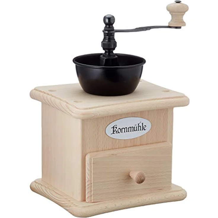 Zassenhaus 0000042009 Kornmühle Buche, Edelstahl, beige, 13 x 16,5 x 23 cm - Manuelle Kornmühle mit original Zassenhaus-Mahlwerk und stufenloser Mahlgrad-Einstellung - Preisvergleich – Bild 1