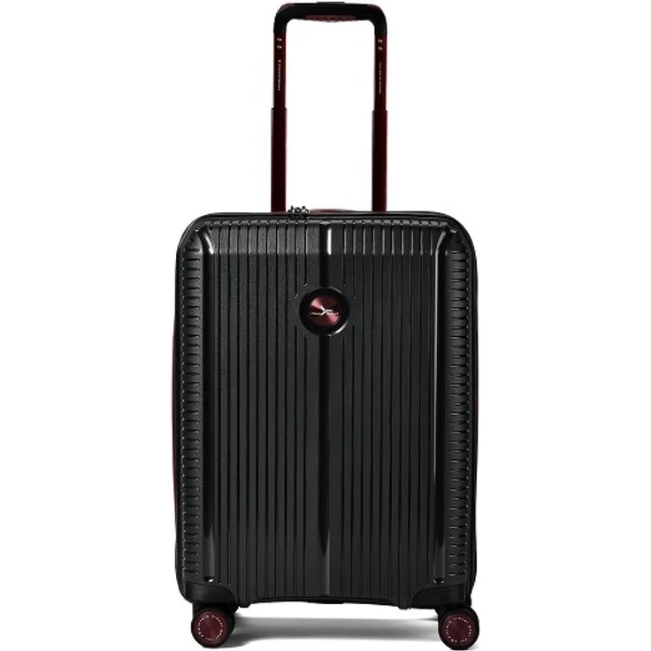 Polestream Paris Kabinentrolley 55 cm, 4 Rollen mit Dehnfalte, schwarz, 100% Polypropylen
