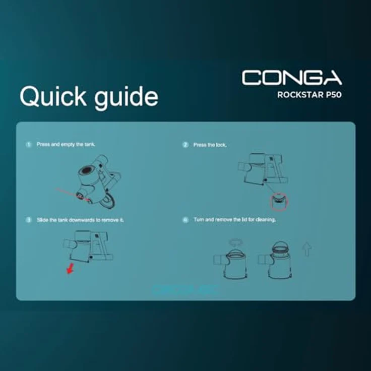 Cecotec Conga Rockstar P50, Kabelloser Staubsauger mit BLDC-Motor, 265W, 80AW, 20000Pa, 1200ml Behälter, 3 Modi, Antiverwicklungs-Mixbürste, LED-Licht, reinigt 120m² – Bild 2