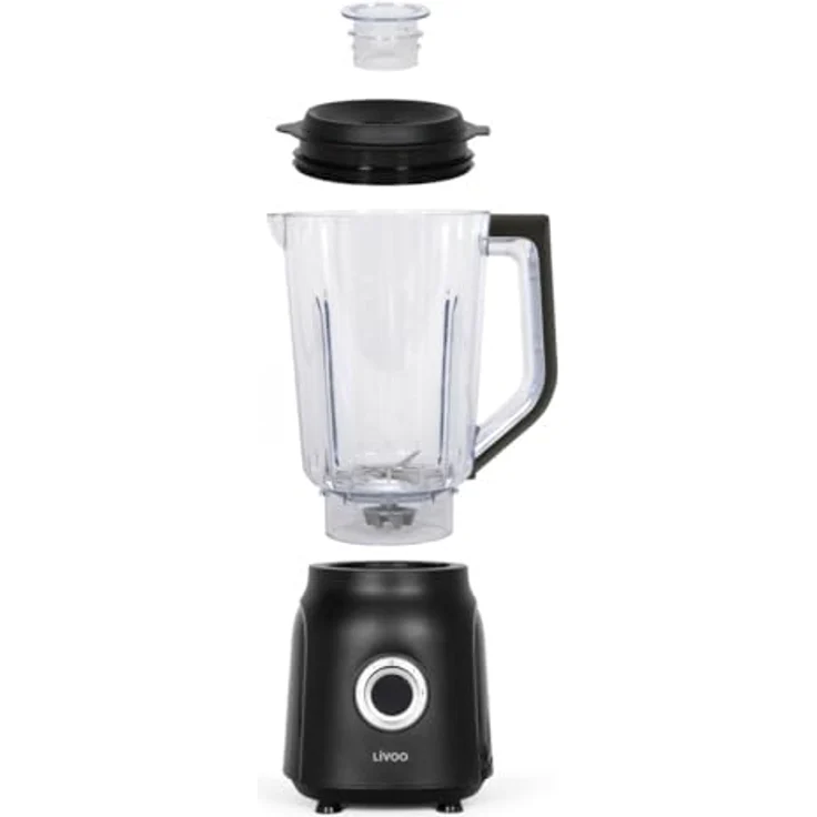 Livoo DOP242N, Standmixer 1,5 l mit 600 W Leistung, schwarzer Edelstahl, 2 Geschwindigkeitsstufen, Turbo-Funktion, spülmaschinenfest, Sicherheitsverriegelung – Bild 2