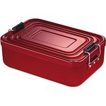 Küchenprofi Lunchbox aus Aluminium | für Erwachsene und Kinder | Brotdose mit Fächern, verstellbar | mit Silikondichtung | 18 × 12 × 5,5 cm | rot