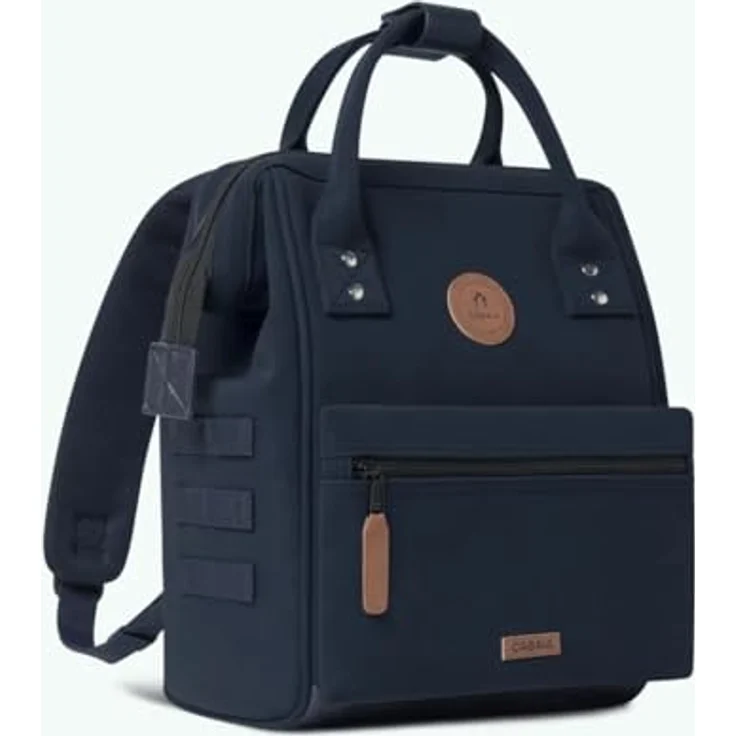 CABAIA Tagesrucksack Adventurer S Nubuck (3-tlg), Cityrucksack aus hochwertigem Kunstleder, 100% vegan, 12 Liter Volumen, wasserabweisend, YKK Reißverschlüsse, gepolstertes Laptopfach bis 10,5", Flaschenhalterung, verstecktes Rückenfach, in stylischem Lederlook – Bild 5