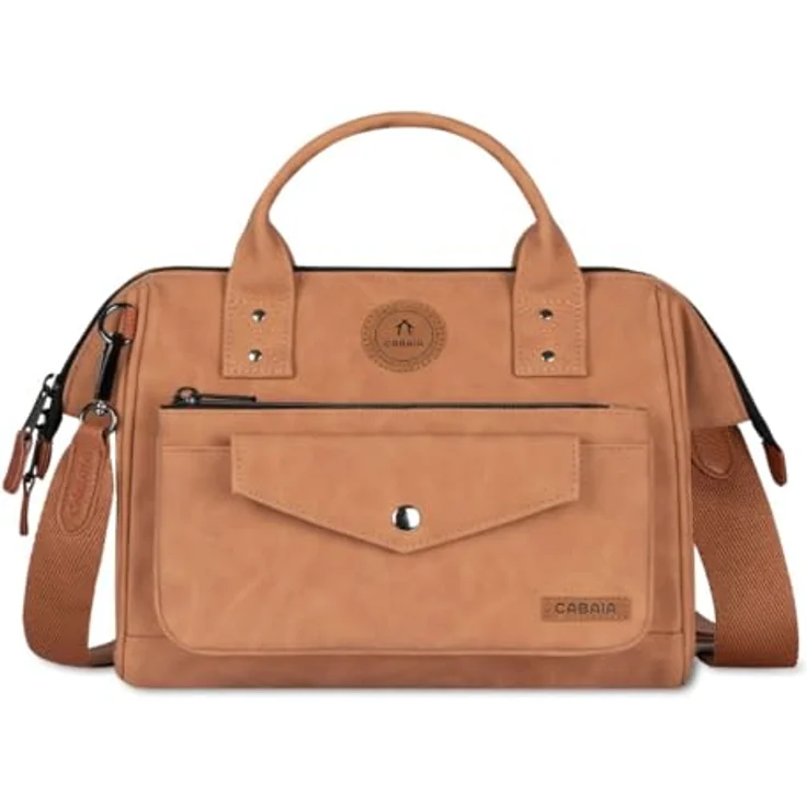 CABAIA Umhängetasche Crossbody M, aus recyceltem Nylon mit auswechselbarer Vortasche und Molle-System, Schwarz – Bild 1