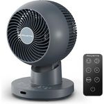 Rowenta Turbo Swift Compact Tischventilator, multidirektionale Schwenkfunktion, 12 Geschwindigkeitsstufen, 12h Timer, kompakt, extrem leise, Blau, QV2540F0